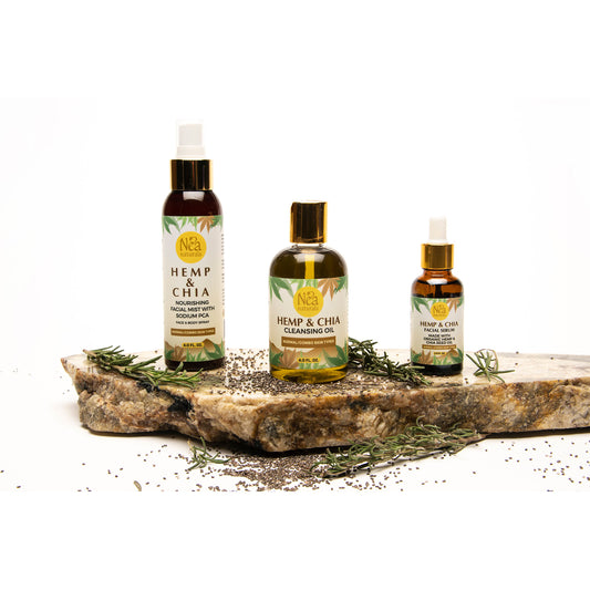 Hemp Seed Cleansing Oil, Hemp Seed Mist & Hemp Seed Beauty Oil - 3 Piece Set